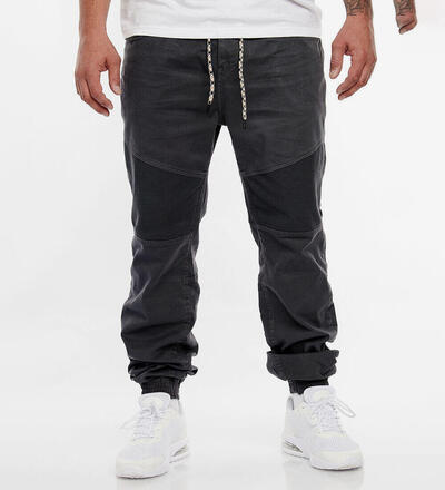 Produktbild fr 'Herren Biker Stoffhose 5-Pockets Tunnelzug Rippbndchen'