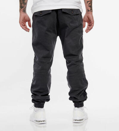 Produktbild fr 'Herren Biker Stoffhose 5-Pockets Tunnelzug Rippbndchen'
