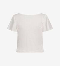 Produktbild fr 'Damen Cropped Shirt mit Deko Knopfleiste und Frill rmeln'